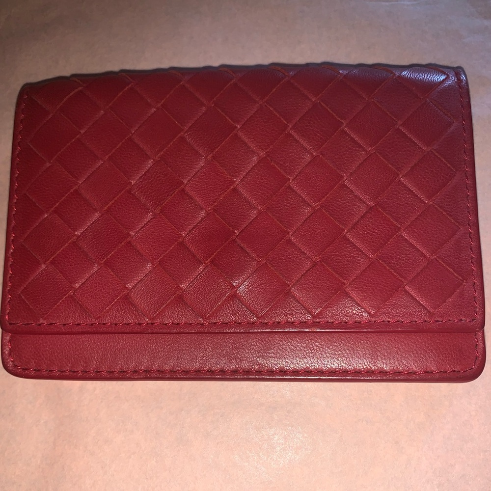 Bottega Veneta Quilted Red Leather Women's Wallet